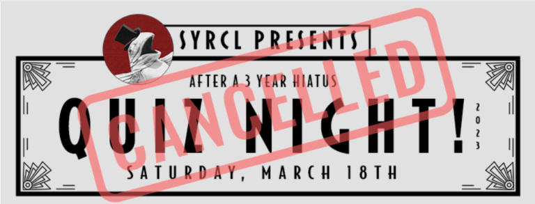 SYRCL’s March 18th Quiz Night Cancelled